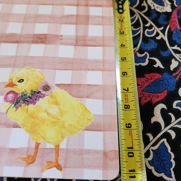 Easter placemats - set of 4. Pink sand yellow chick with cork on the back - Picture 3 of 7